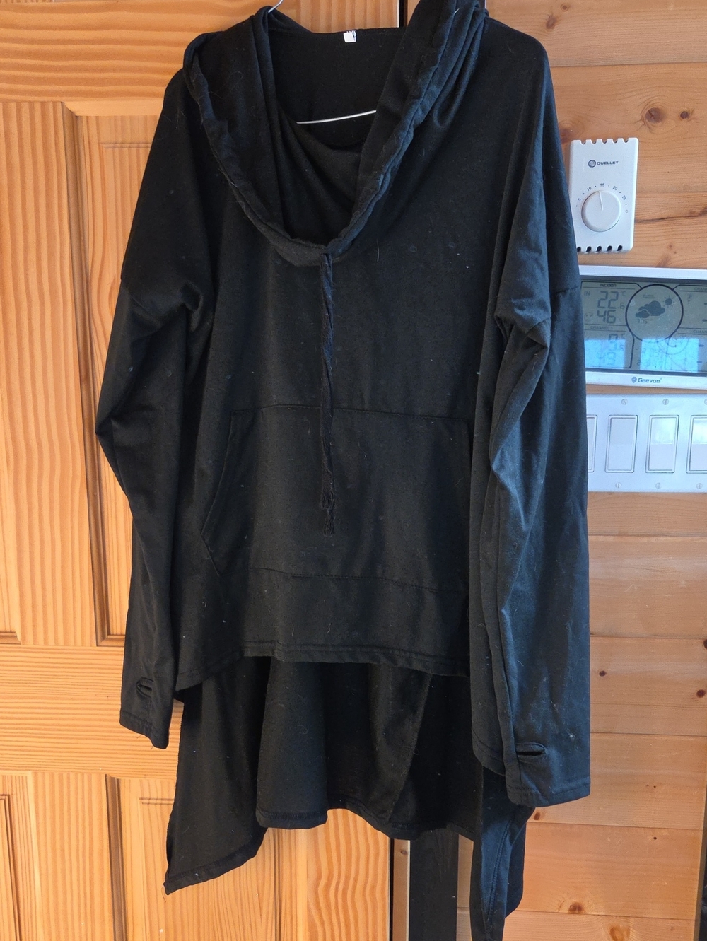 SHEIN Black Women's Hooded Pullover Sweatshirt